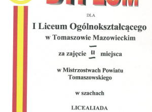 Licealiada - Mistrzostwa Powiatu Tomaszowskiego w szachach